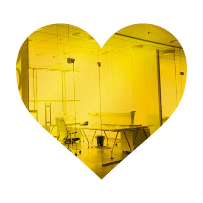 Yellow Heart Shaped Mirror Acrylic Pieces for Arts and Crafts