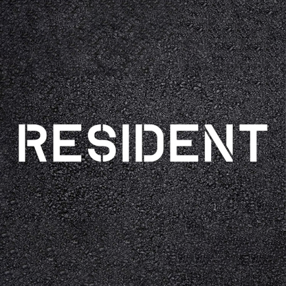 RESIDENT Stencil with 10" Letters for Parking Lots