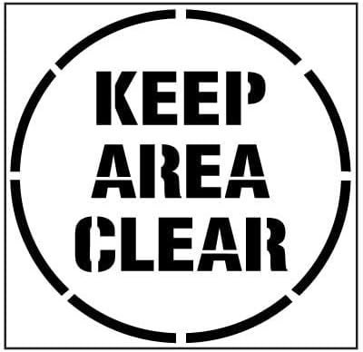 KEEP AREA CLEAR Floor Stencil 16.5" Symbol