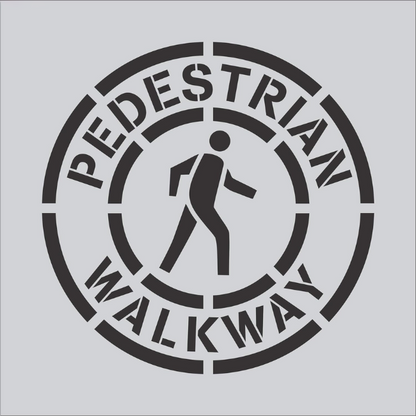 PEDESTRIAN WALKWAY Circular Symbol Stencil