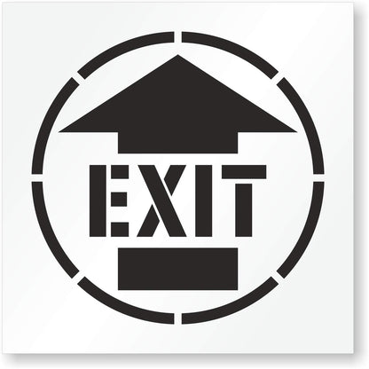 EXIT Stencil with Arrow for Walls Ceilings and Floors