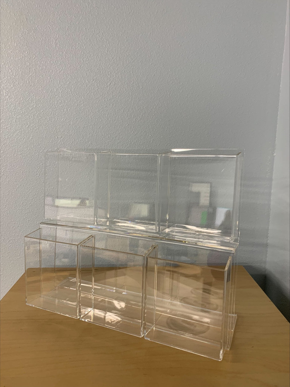 Brochure Holder with Six 4"W Pockets 2 Tier Rack Card Stand