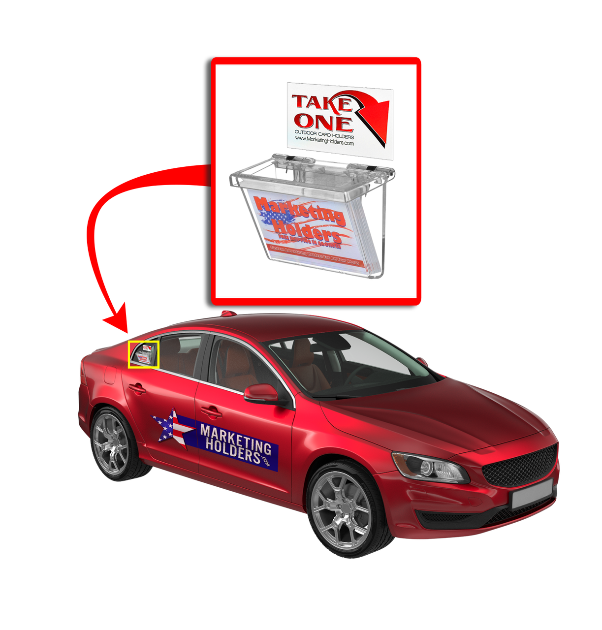 Outdoor Vehicle Business Card Holder Stick On Advertising Box