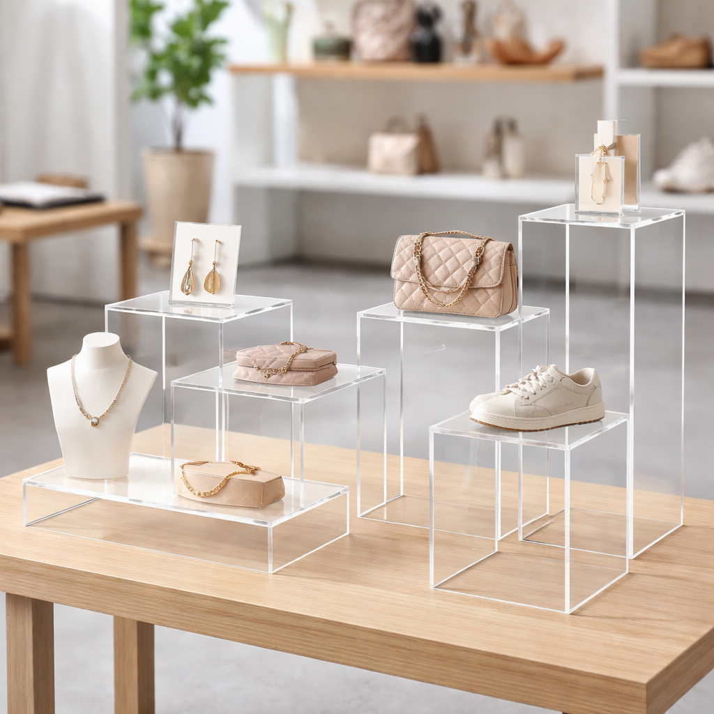 Acrylic Display Cubes & Pedestal Stands | Retail & Museum Risers 321 Plastics Acrylic Display Cubes & Pedestal Stands | Retail & Museum Risers 321 Plastics