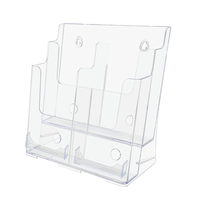 Brochure Holder for Trifolds and Magazines with Card Pocket