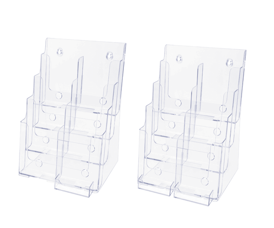 Brochure Holder for Flyers and Trifolds with Business Card Slot