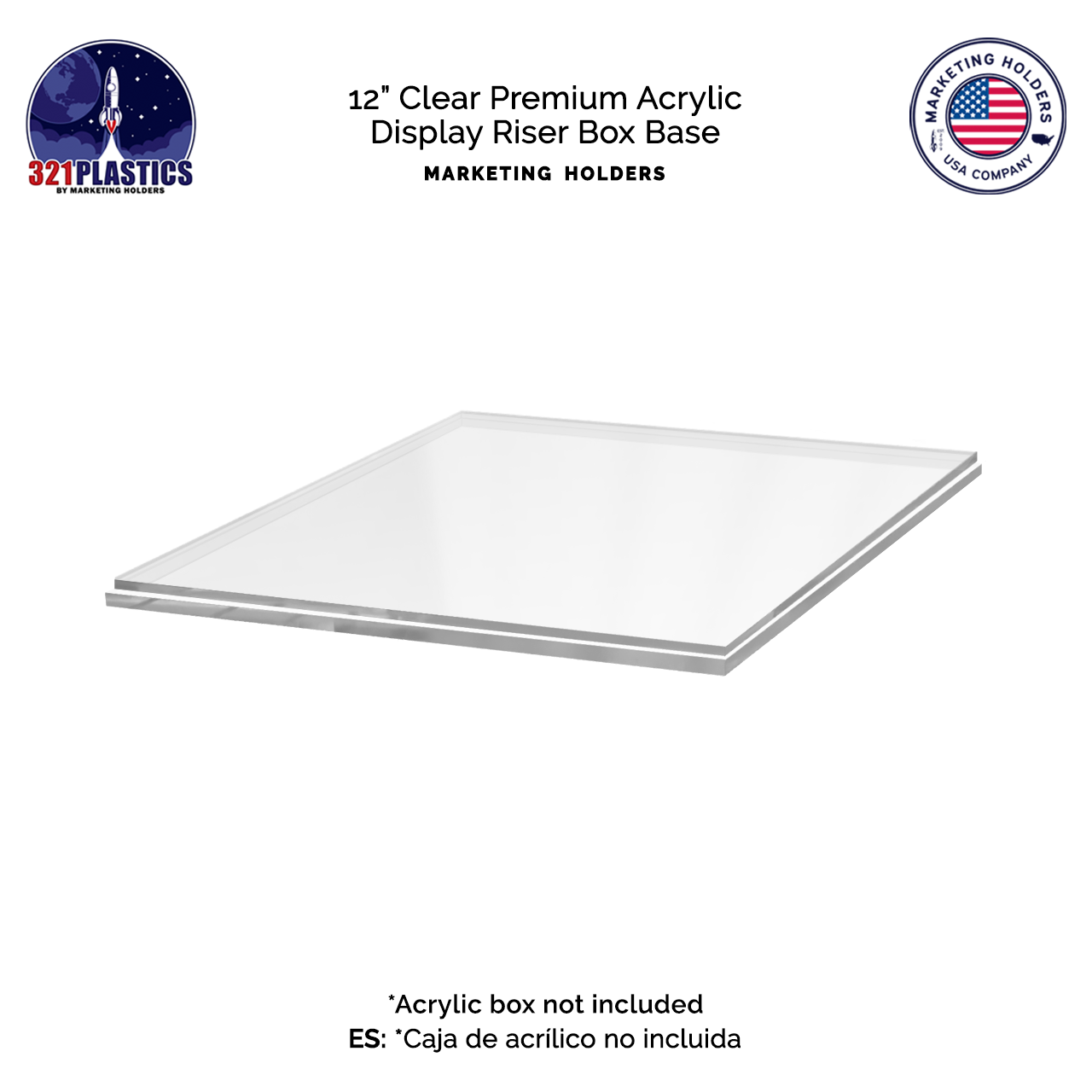 Clear Base for 12"W Acrylic Cube Pedestal Lifter Display Weddings