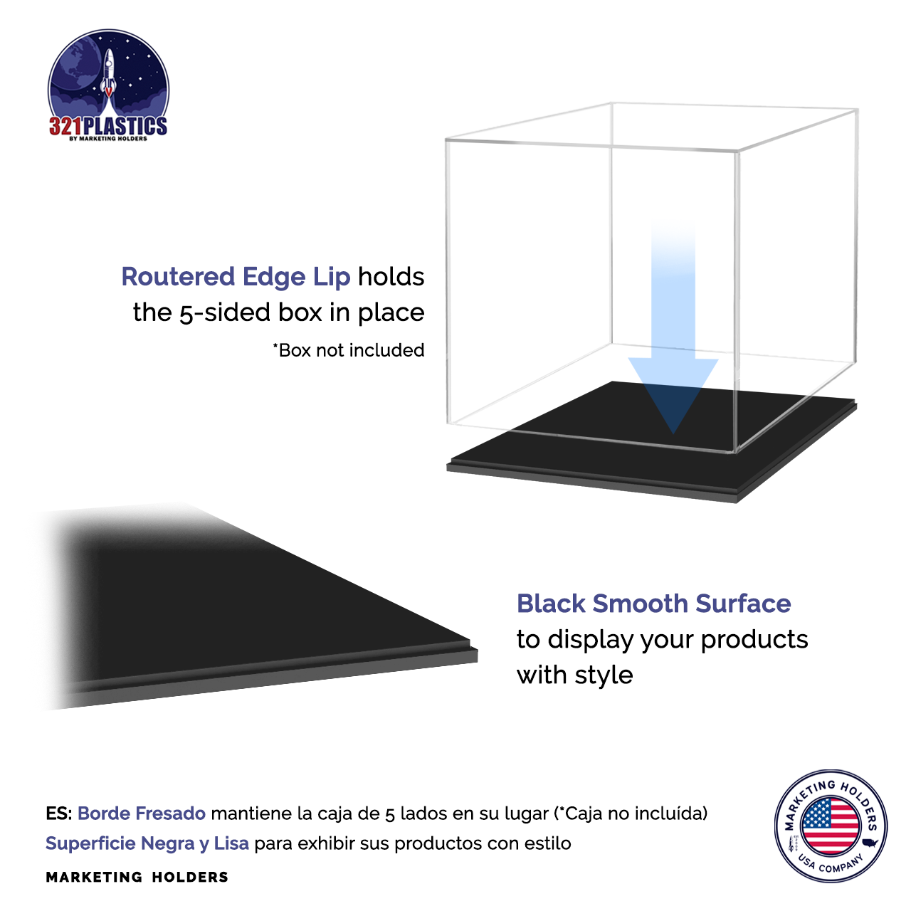 Black Base for 10"W Acrylic Cube Pedestal Lifter Display Weddings