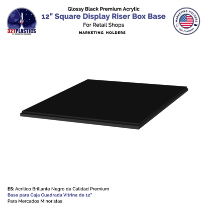 Black Base for 12"W Acrylic Cube Pedestal Lifter Display Weddings