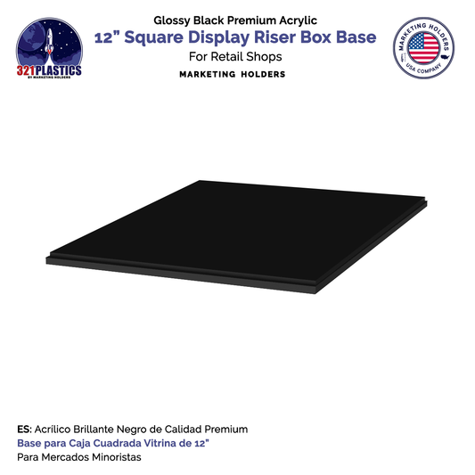 Black Base for 12"W Acrylic Cube Pedestal Lifter Display Weddings
