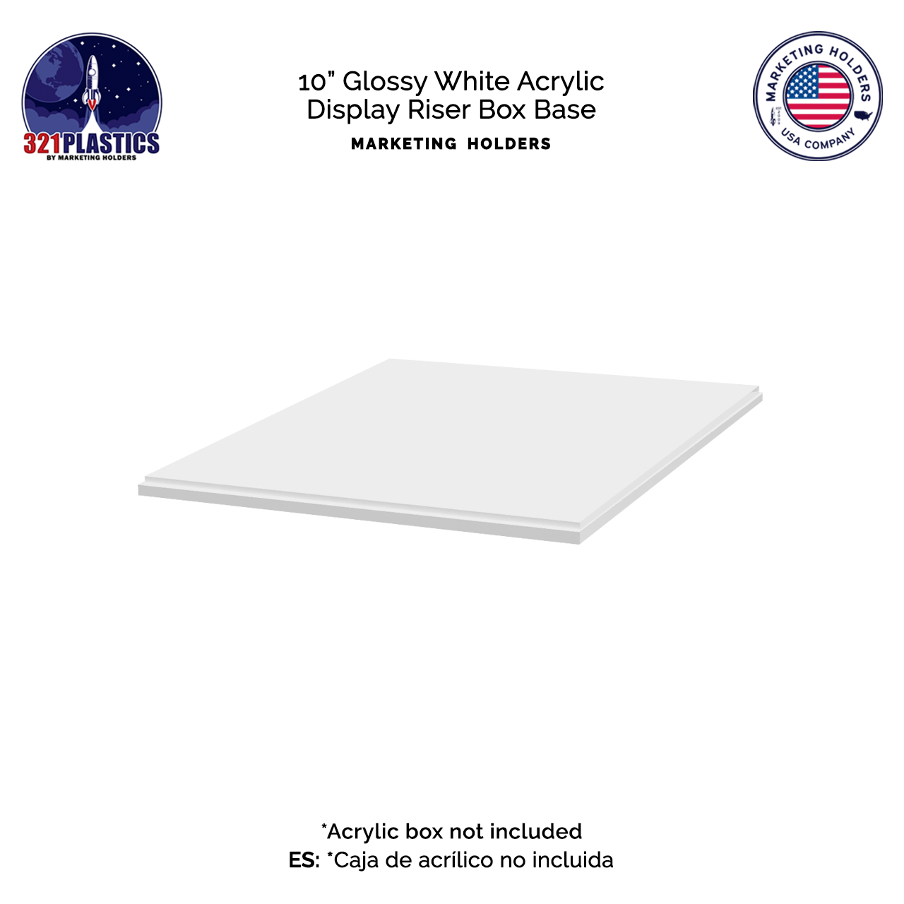 White Base for 10"W Acrylic Cube Pedestal Lifter Display Weddings