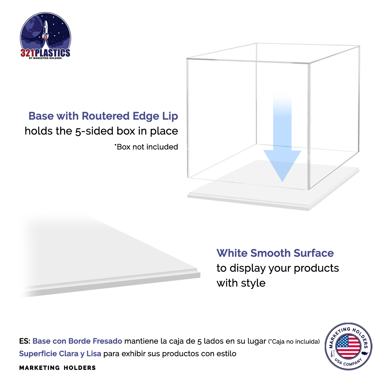 White Base for 10"W Acrylic Cube Pedestal Lifter Display Weddings
