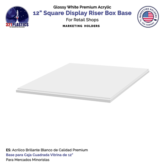 White Base for 12"W Acrylic Cube Pedestal Lifter Display Weddings