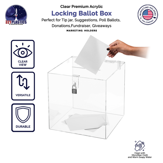 10"W Ballot Box Top Lock Entry Bin