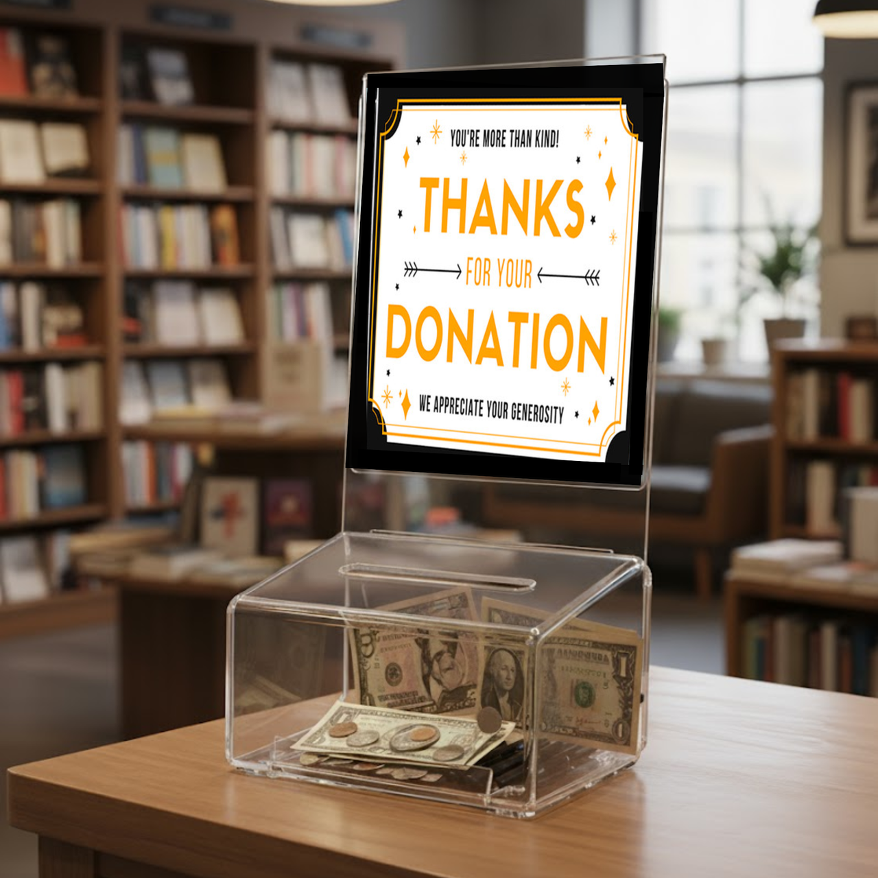 5"W Small Locking Ballot Box with 5" x 7" Sign Holder