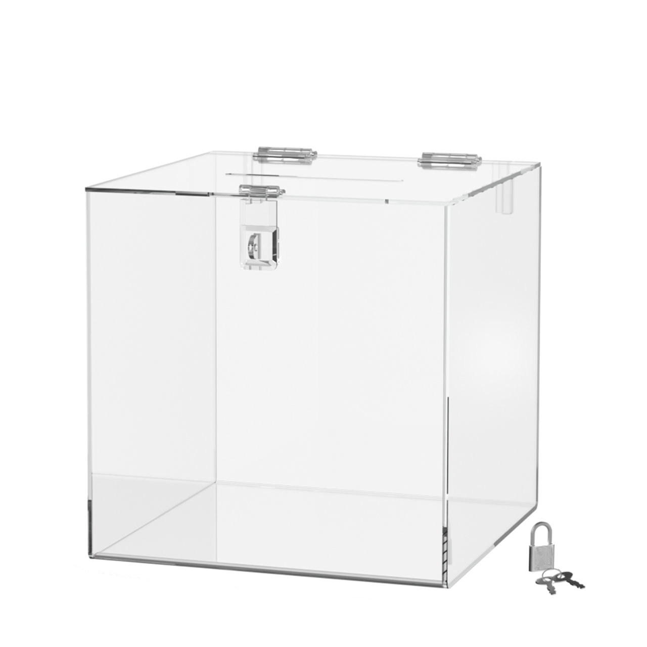 6"W Ballot Box with Padlock and 2 Keys