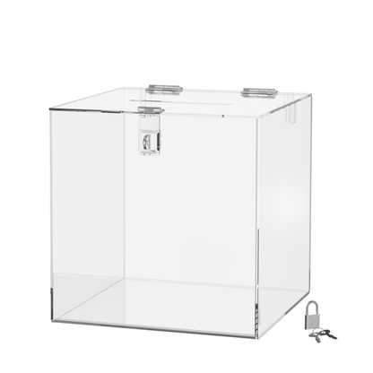 6"W Ballot Box with Padlock and 2 Keys
