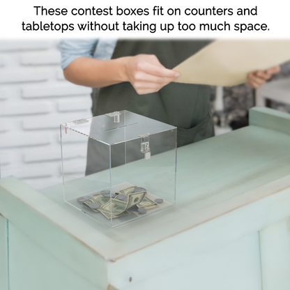 6"W Ballot Box with Padlock and 2 Keys