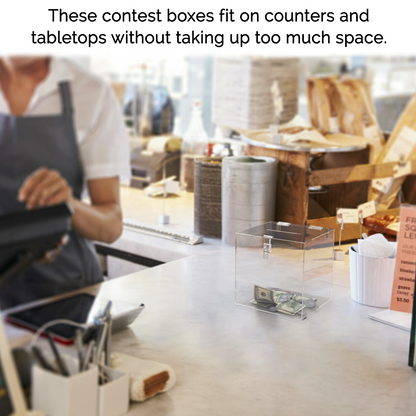 6"W Ballot Box with Padlock and 2 Keys