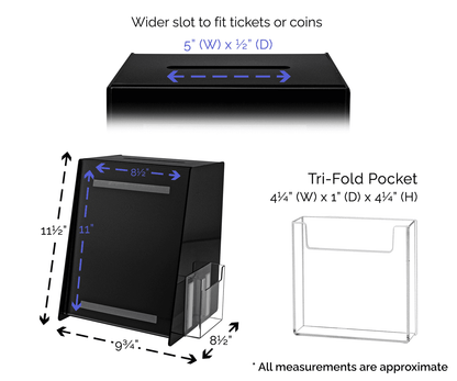 8.75"W x 11.5"H Locking Ballot Box with Sign and Entry Form Pocket
