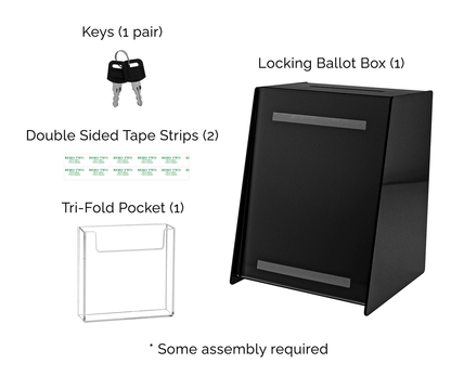 8.75"W x 11.5"H Locking Ballot Box with Sign and Entry Form Pocket