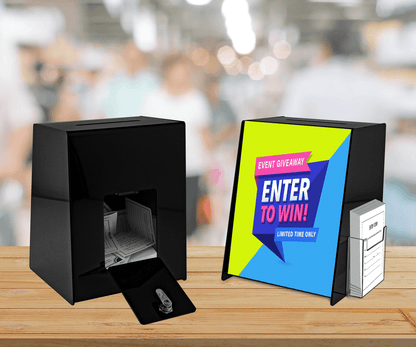8.75"W x 11.5"H Locking Ballot Box with Sign and Entry Form Pocket