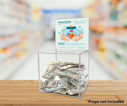 8" Ballot Box with Header Clear Acrylic Lead Collector