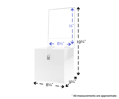 8"W Locking Ballot Box with Removable Header