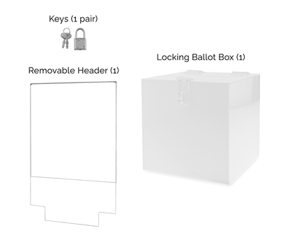 8"W Locking Ballot Box with Removable Header