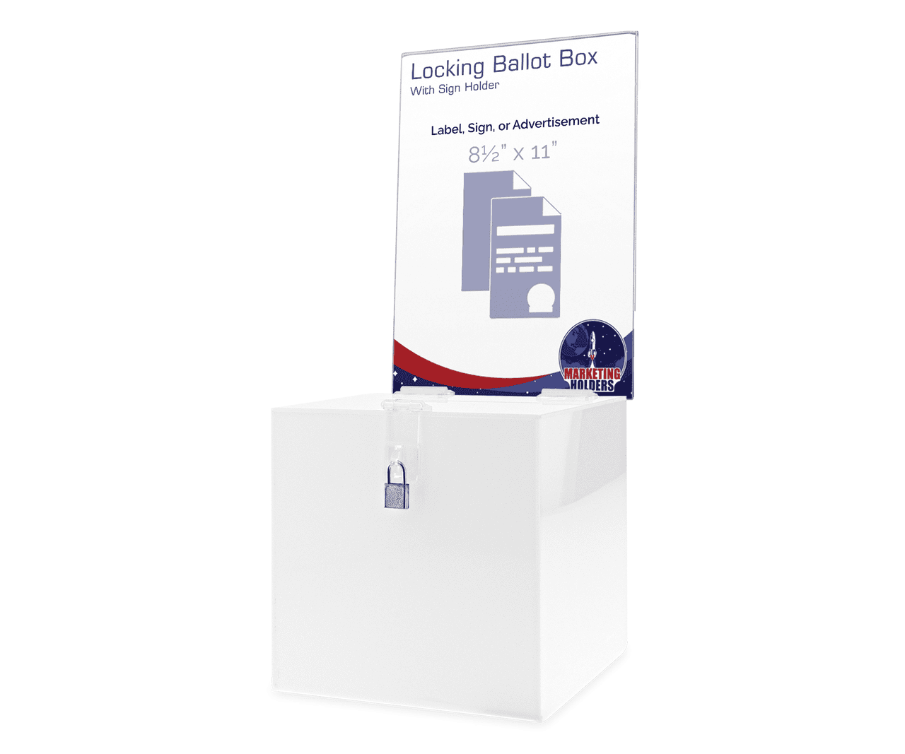 8"W Locking Ballot Box with Removable Header