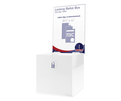8"W Locking Ballot Box with Removable Header