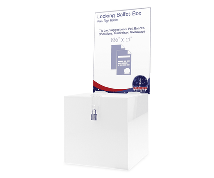 8"W Locking Ballot Box with Removable Header