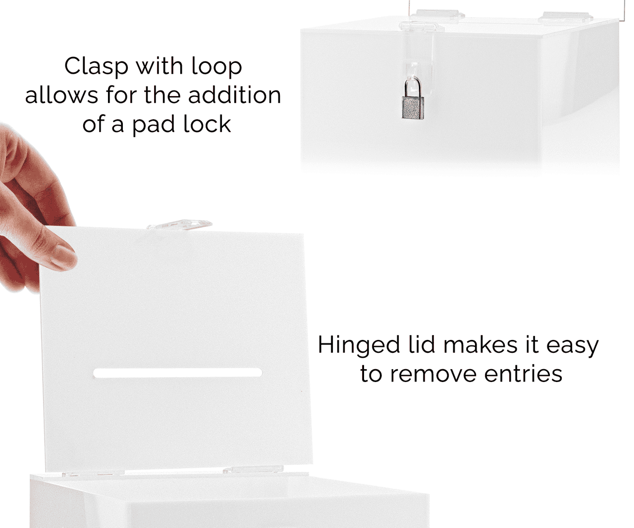 8"W Locking Ballot Box with Removable Header