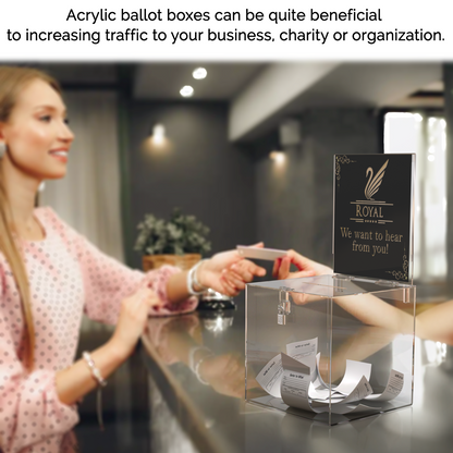 8"W Locking Ballot Box with Removable Header