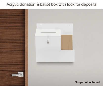 Wall Mount 9" Locking Ballot Box with Entry Form Pocket