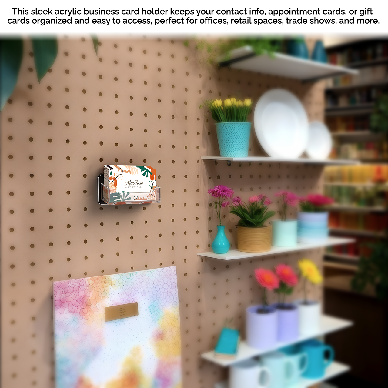 Pegboard Business Card Holder