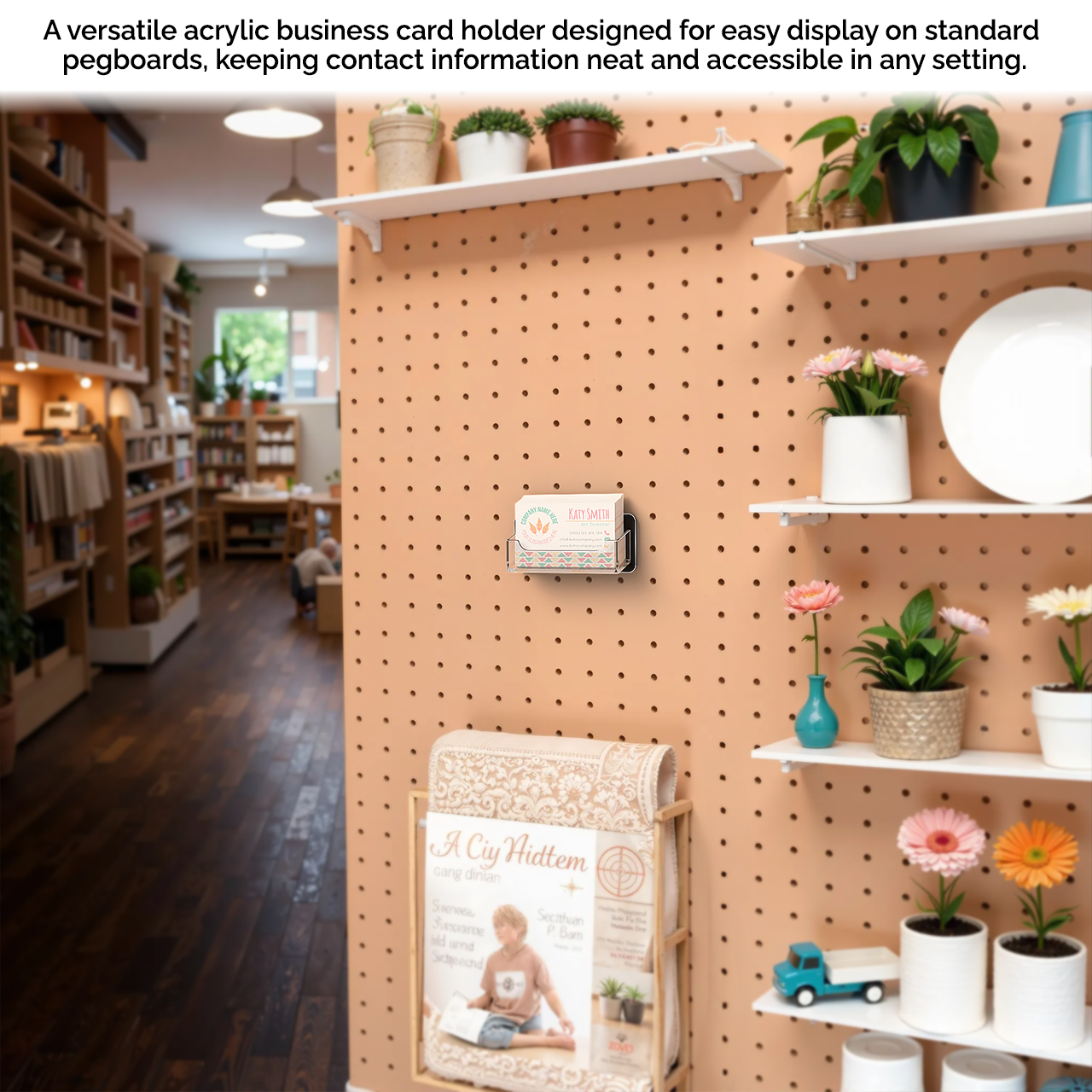 Pegboard Business Card Holder