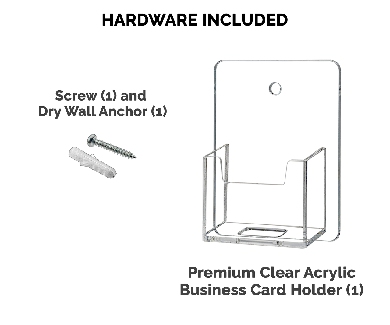 Vertical Business Card Holder Single Pocket Wall Mount