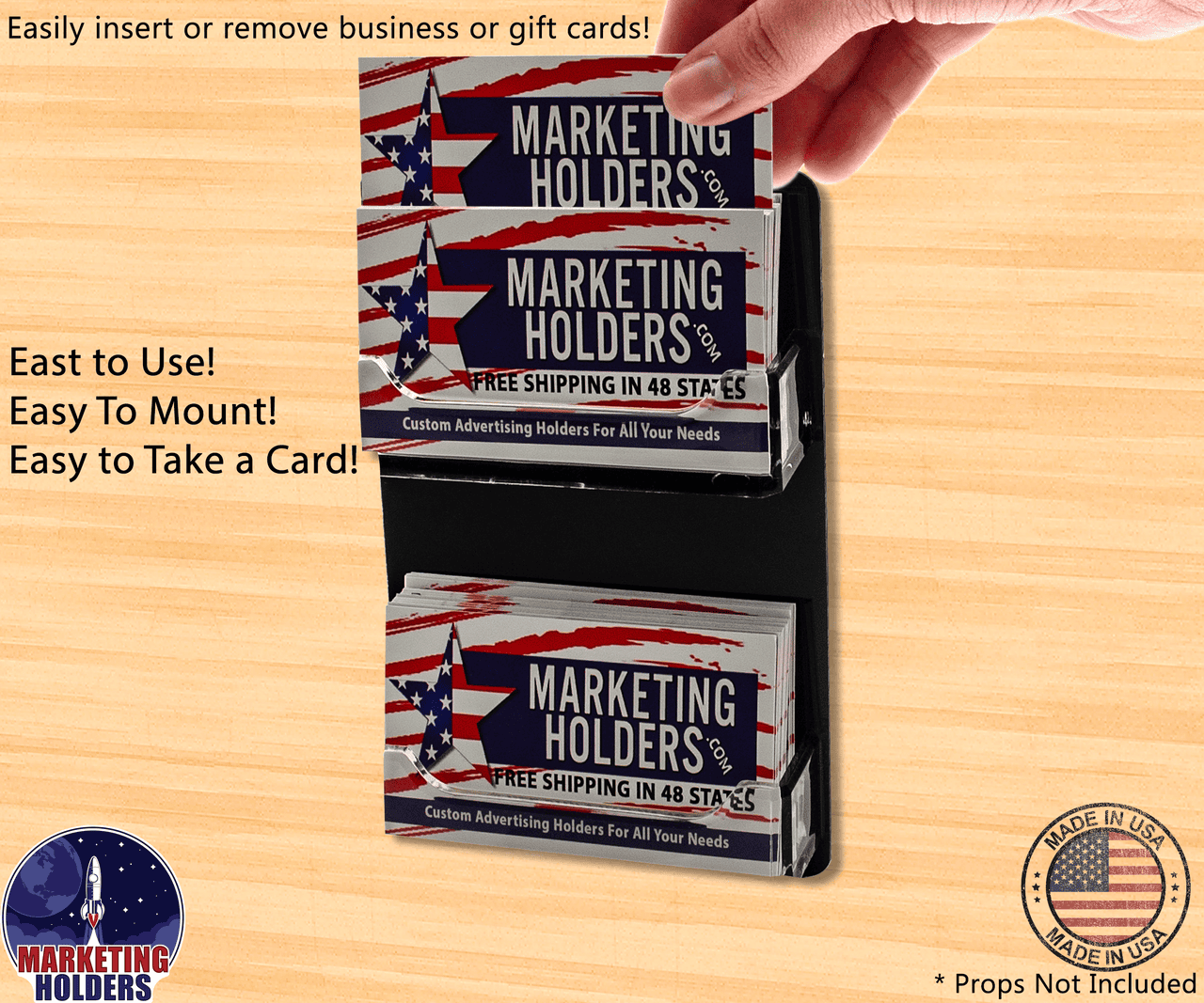 2 Pocket Hanging Business Card Holder