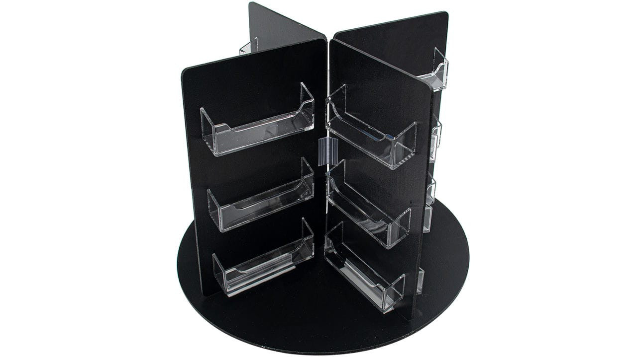 Rotating Business Card Organizer Rack 24 Pocket Display Holder