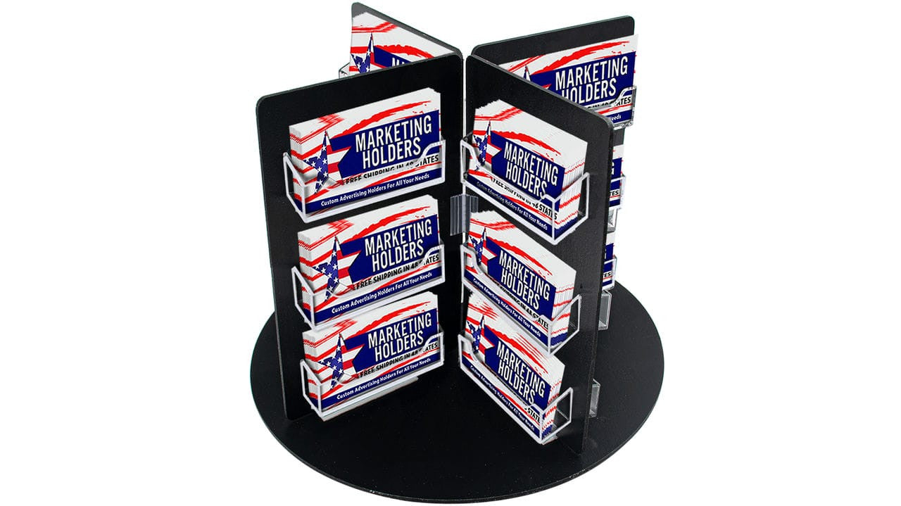 Rotating Business Card Organizer Rack 24 Pocket Display Holder