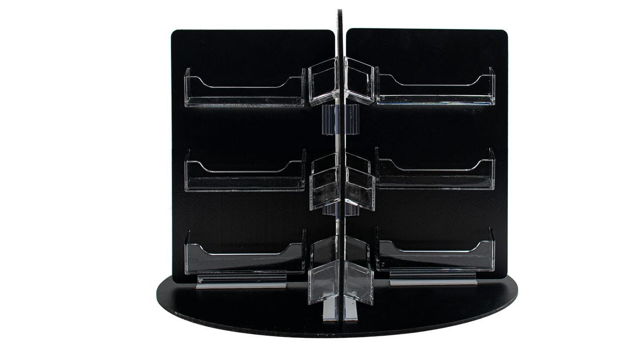 Rotating Business Card Organizer Rack 24 Pocket Display Holder