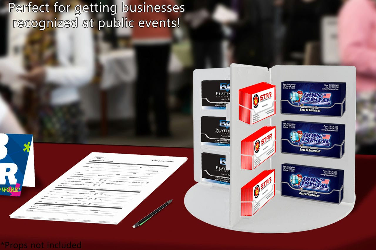 Rotating Business Card Organizer Rack 24 Pocket Display Holder