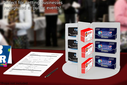 Rotating Business Card Organizer Rack 24 Pocket Display Holder