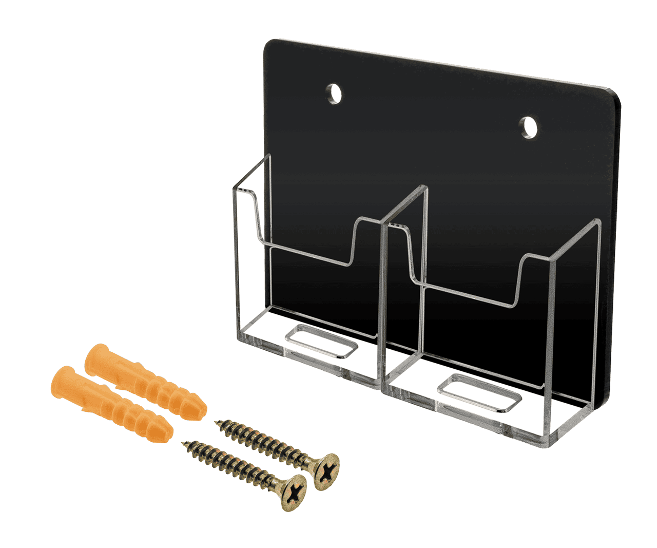 2 Pocket Business Card Holder Vertical Wall Mount