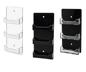 3 Pocket Wall Mount Business Card Holder