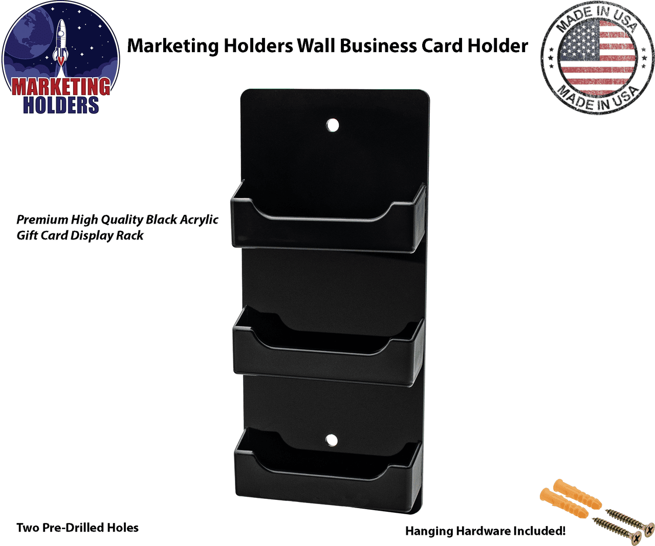 3 Pocket Wall Mount Business Card Holder 3 Pocket Wall Mount Business Card Holder