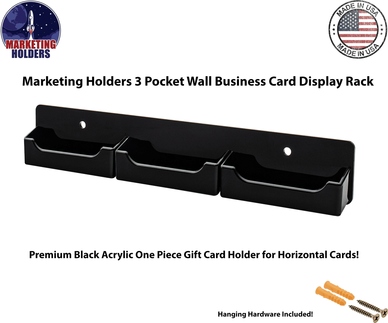 3 Pocket Hanging Business Card Holder