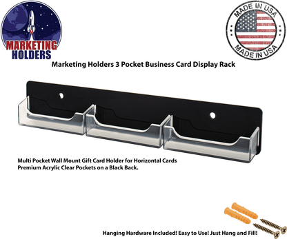 3 Pocket Hanging Business Card Holder