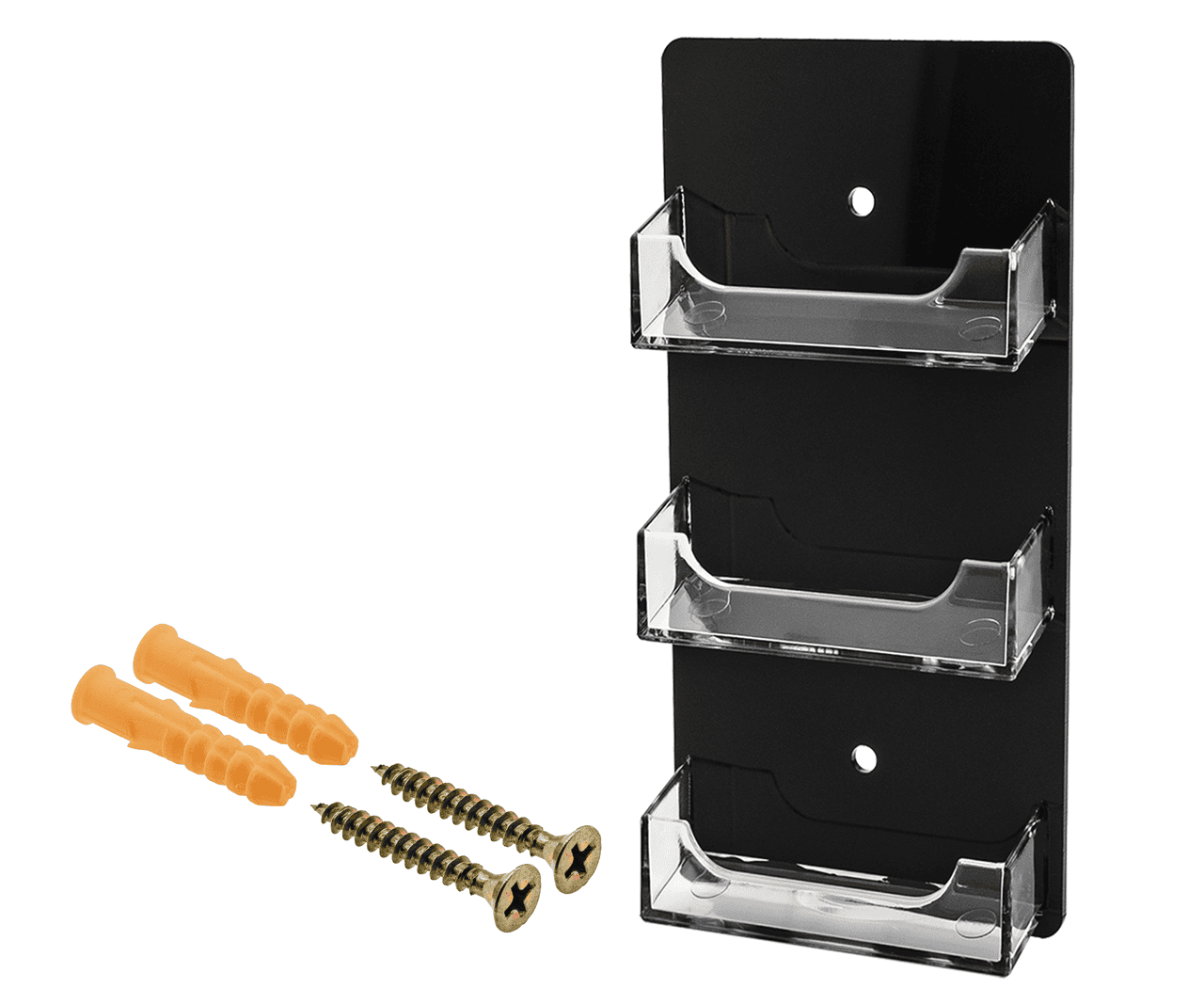 3 Pocket Wall Mount Business Card Holder